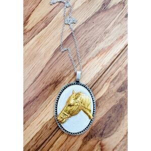 One of a Kind Gold Horse Necklace | Handcrafted in Kentucky.